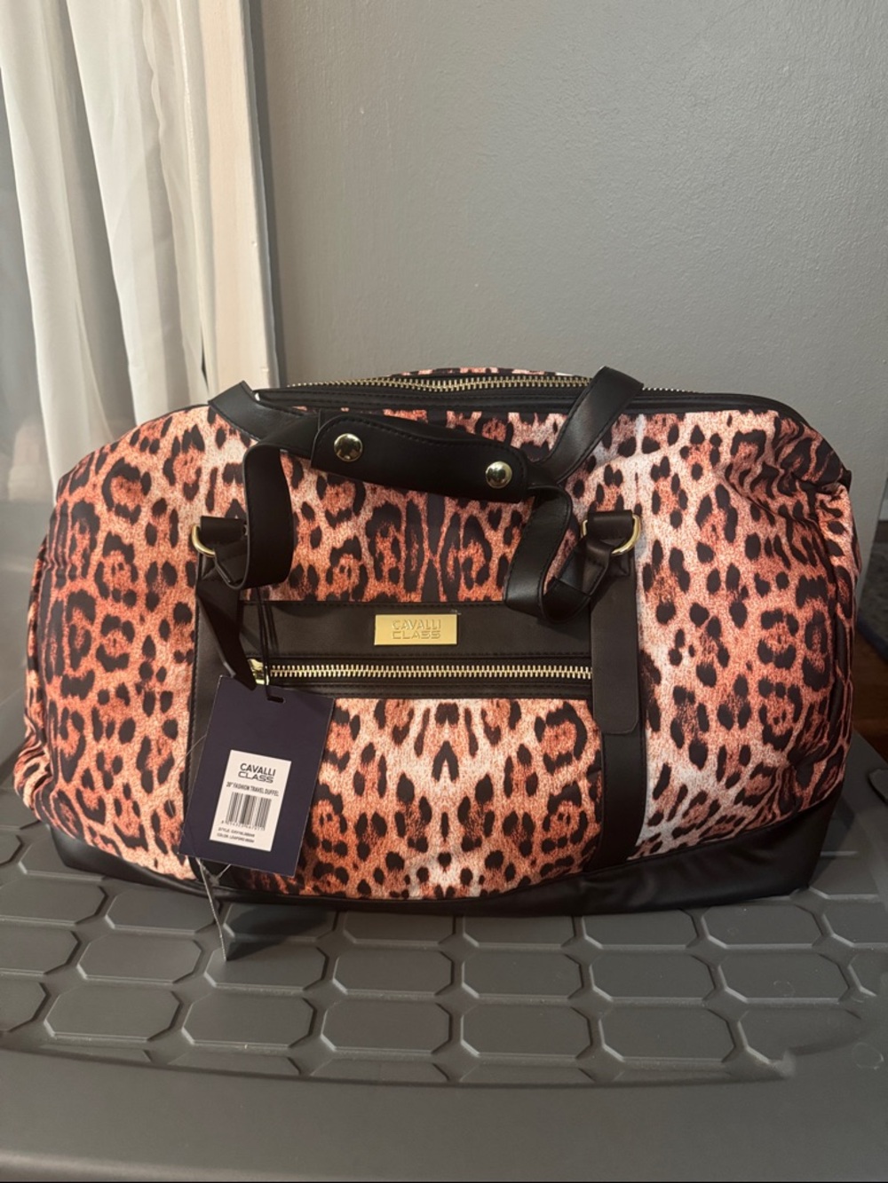 Cavalli Class Leopard Travel Duffel Bag NWT